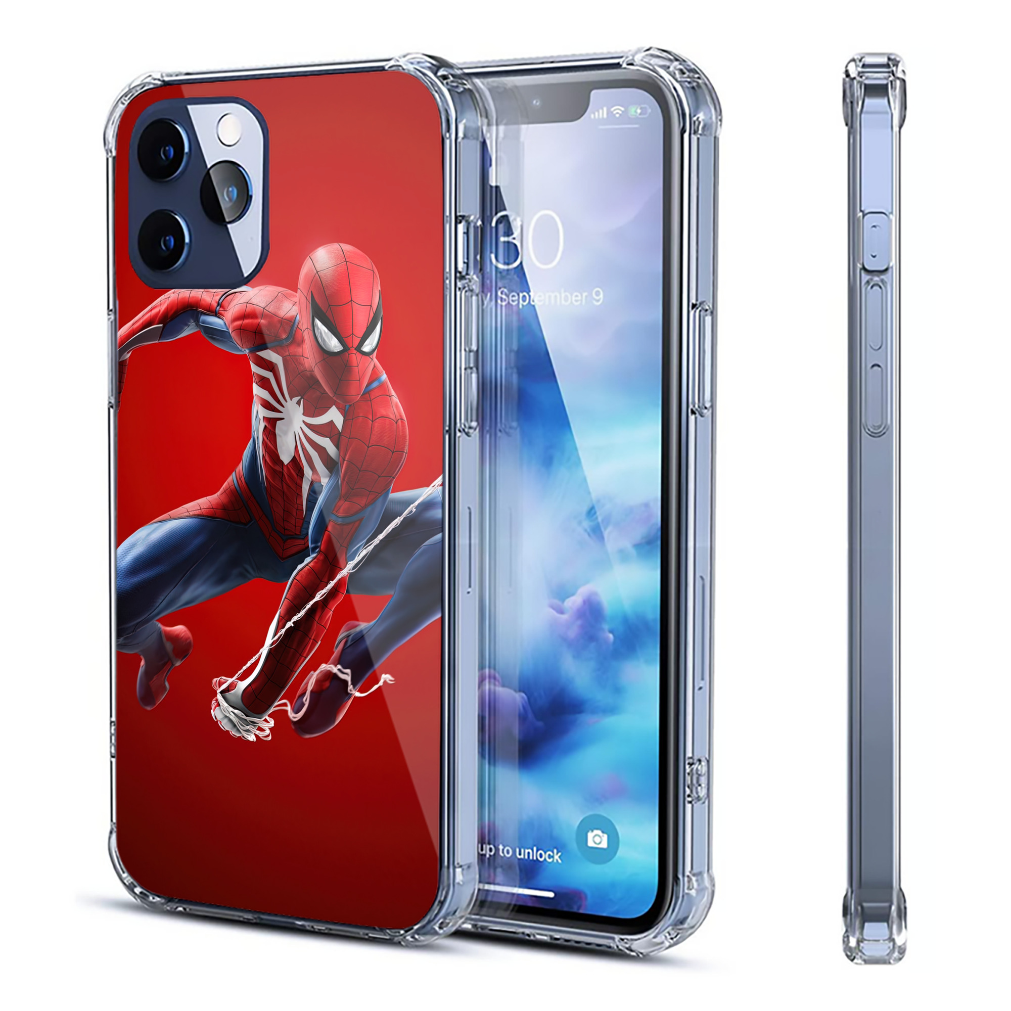 （画像用） Spider Man スパイダーマン 【iPhone 12シリーズ対応】透明スマホケース（クリアソフトケース）
